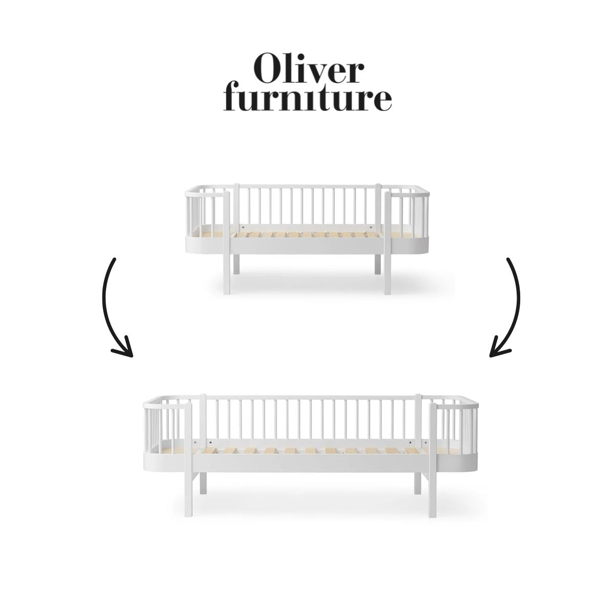 OLIVER FURNITURE - 041732 - Kit De Conversion Original, Lit Junior Banquette - En Lit Banquette, Blanc