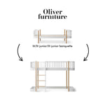 OLIVER FURNITURE - 041747 - Kit De Conversion Original, Lit/lit Junior/lit Junior Banquette - En Lit Mezzanine Mi - haut 138 Cm, Blanc/chêne