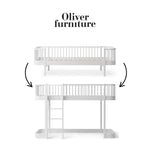 OLIVER FURNITURE - 041748 - Kit De Conversion Original, Lit Banquette - En Lit Mezzanine Mi - haut 138 Cm, Blanc