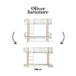 OLIVER FURNITURE - 041753 - Kit De Conversion Original, Lit Superposé - En Lit Mezzanine Mi - haut 138 Cm, Blanc/chêne