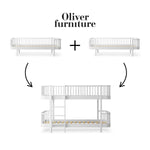 OLIVER FURNITURE - 041762 - Kit De Conversion Original, 2 Lits Banquette – En Lit Superposé Mi - haut, Blanc