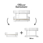 OLIVER FURNITURE - 041772 - Kit De Conversion Original, Lit Superposé Mi - haut - En 1 Lit Et 1 Lit Mezzanine Mi - haut 138 Cm, Blanc