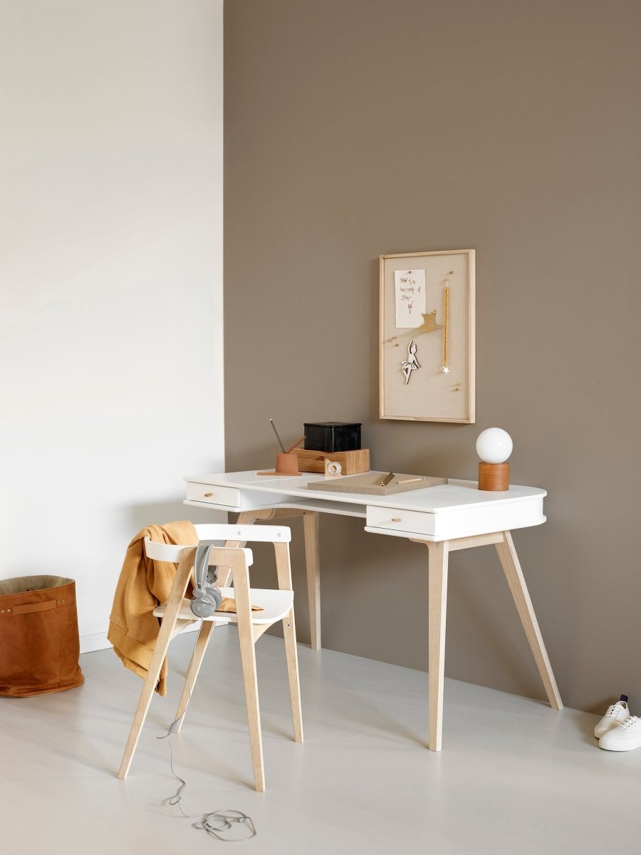 OLIVER FURNITURE - Bureau Wood 66 cm, Blanc/Chêne