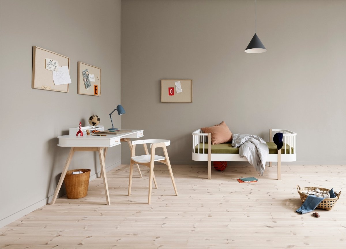 OLIVER FURNITURE - Bureau Wood 66 cm, Blanc/Chêne