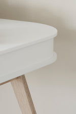 OLIVER FURNITURE - Bureau Wood 66 cm & Chaise Wood Avec Accoudoirs, L'ensemble, Blanc/Chêne