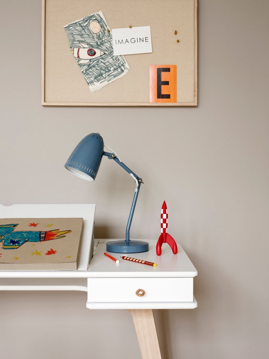 OLIVER FURNITURE - Bureau Wood 66 cm & Chaise Wood Avec Accoudoirs, L'ensemble, Blanc/Chêne