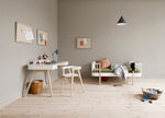 OLIVER FURNITURE - Bureau Wood 66 cm & Chaise Wood Avec Accoudoirs, L'ensemble, Blanc/Chêne