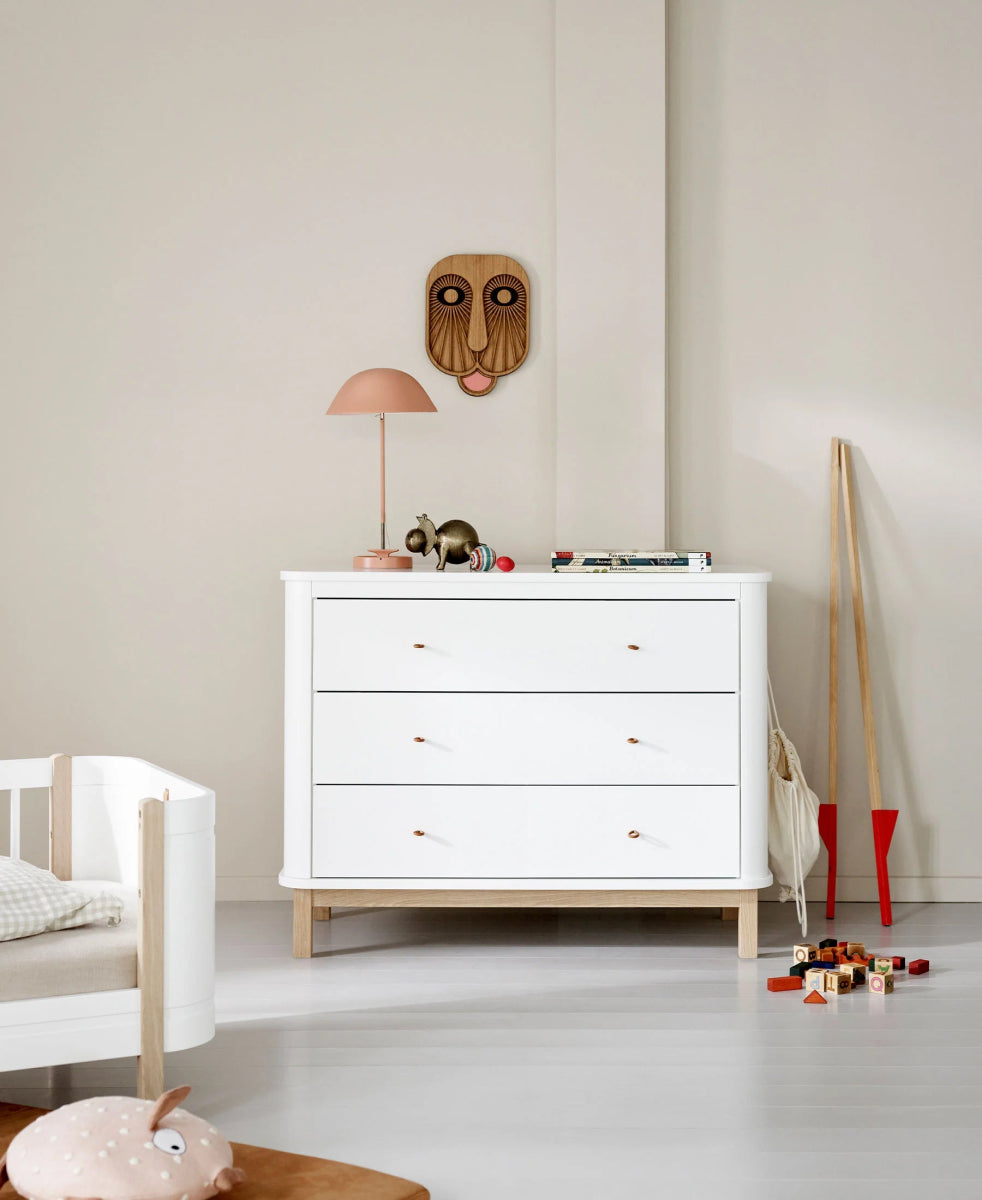 OLIVER FURNITURE - Commode 3 Tiroirs Oliver Furniture - Blanc/chêne - Nouveauté