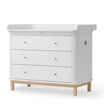 OLIVER FURNITURE - Commode À Langer Oliver Furniture 3 Tiroirs, Blanc/chêne - Nouveauté