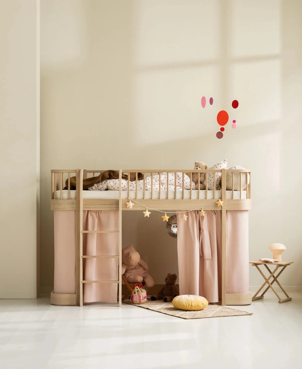 OLIVER FURNITURE-Lit Mezzanine, Original, Mi-Haut, 90x200 Cm, Chêne