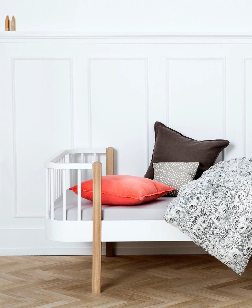 OLIVER FURNITURE - Lit Wood Original, Blanc/Chêne