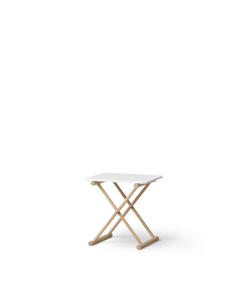 OLIVER FURNITURE - Table De Chevet Basse Camp, Blanc/Chêne