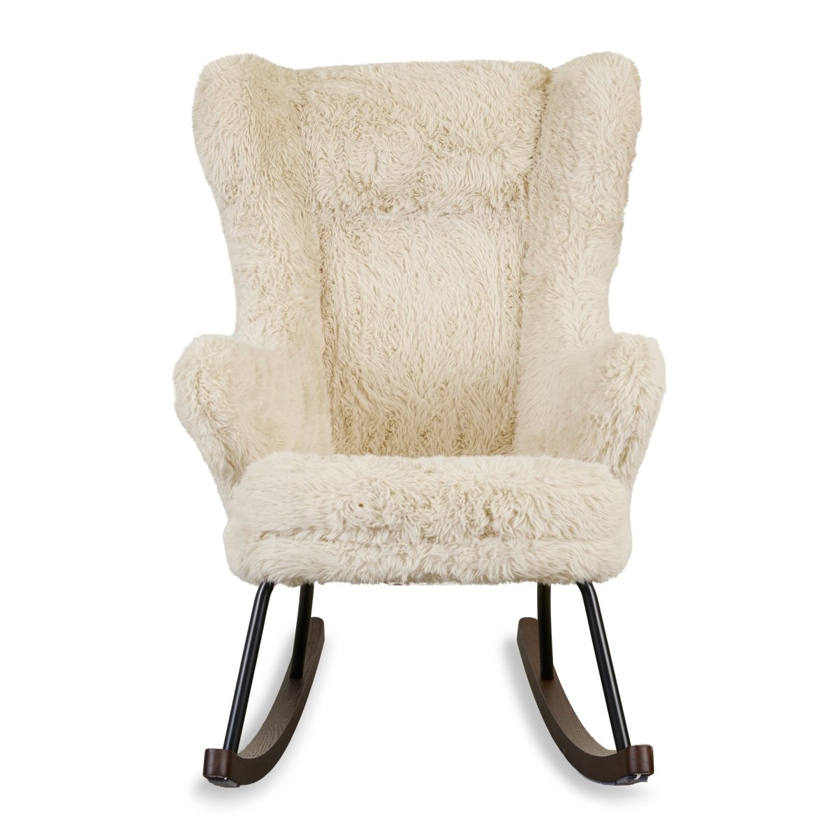 QUAX-Fauteuil À Bascule De Luxe - Pluche Chalk