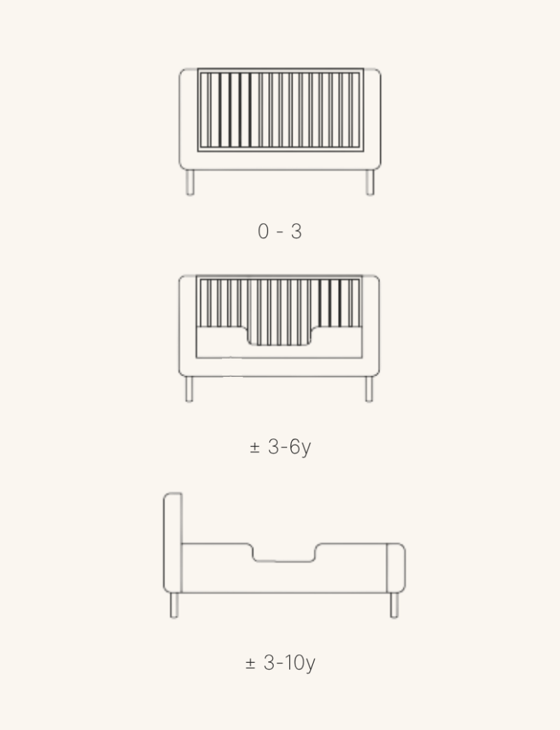 QUAX - Lit Bébé Évolutif YUME 70 x 140 cm - Frêne Naturel