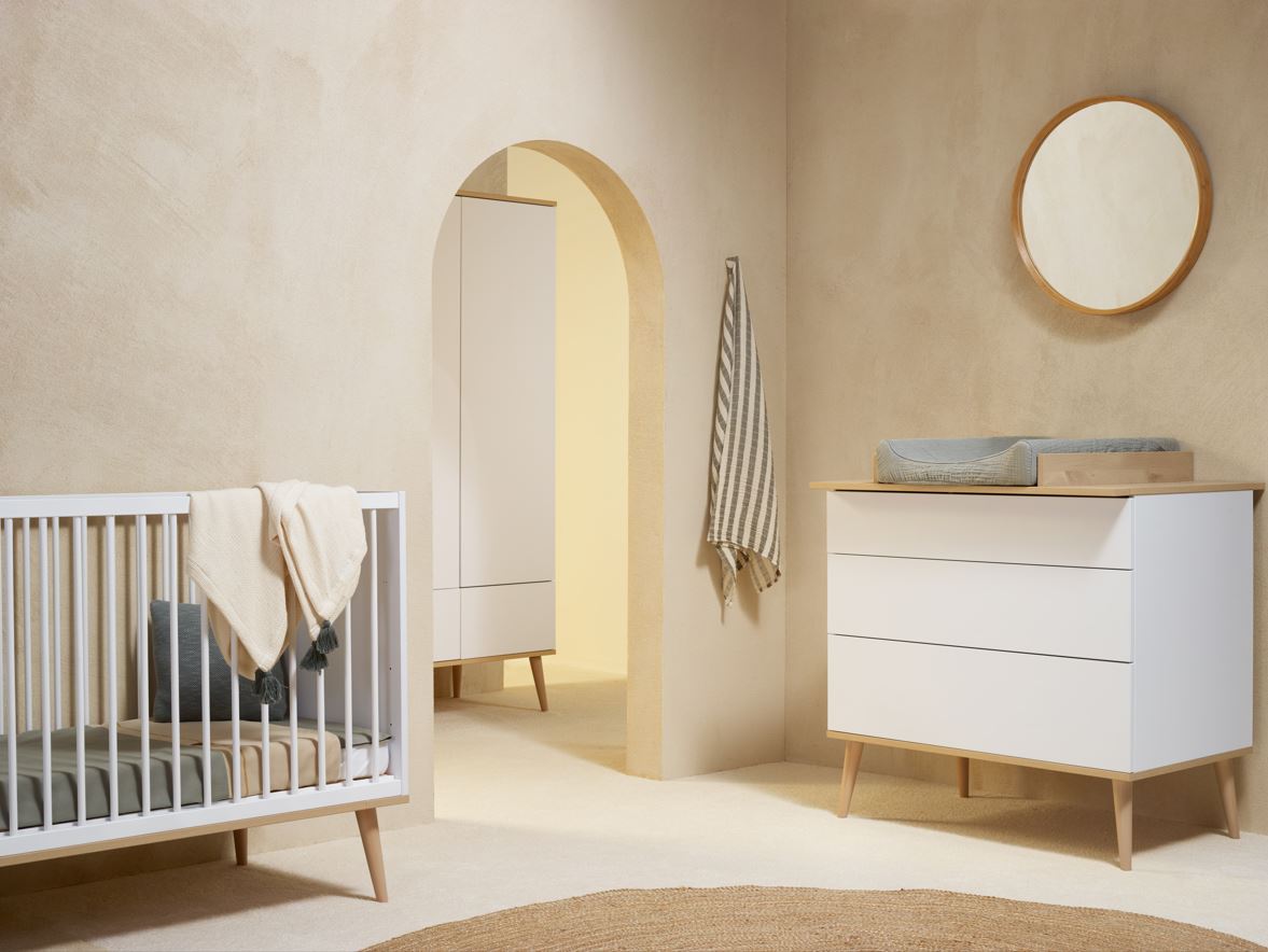 QUAX - Lit Bébé FLOW 120 x 60 cm - Blanc