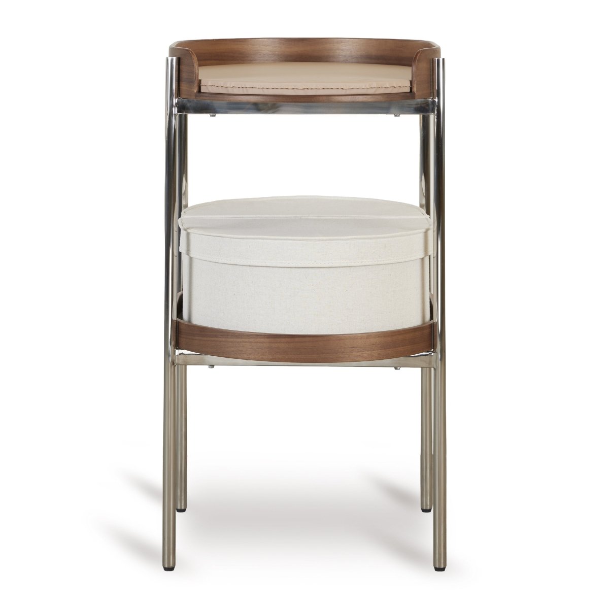 QUAX-Table A Langer Oeuf - Noyer/chrome