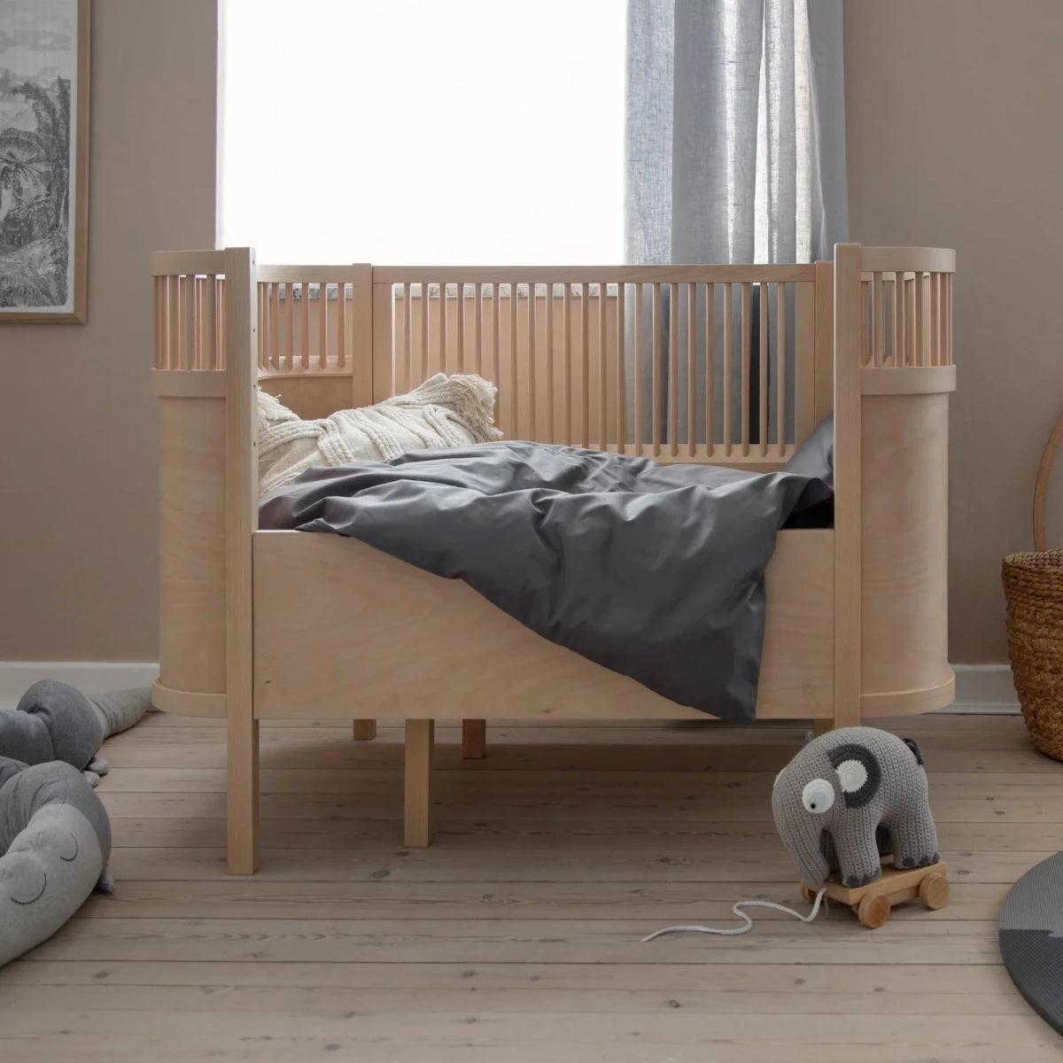 SEBRA - Lit Bébé évolutif Sebra en Bois 70x110 cm - Hêtre