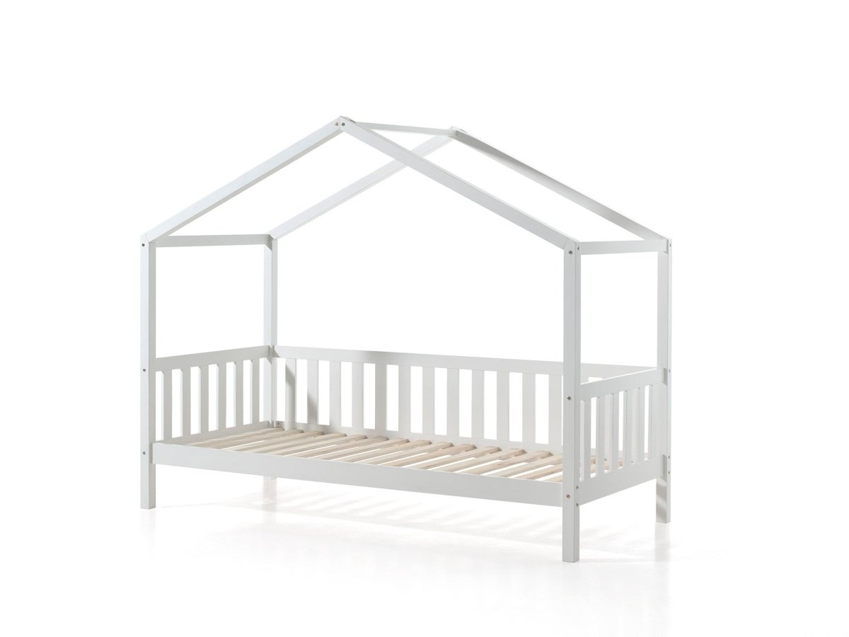 VIPACK - Lit Cabane DALLAS 90x200cm Avec Grille