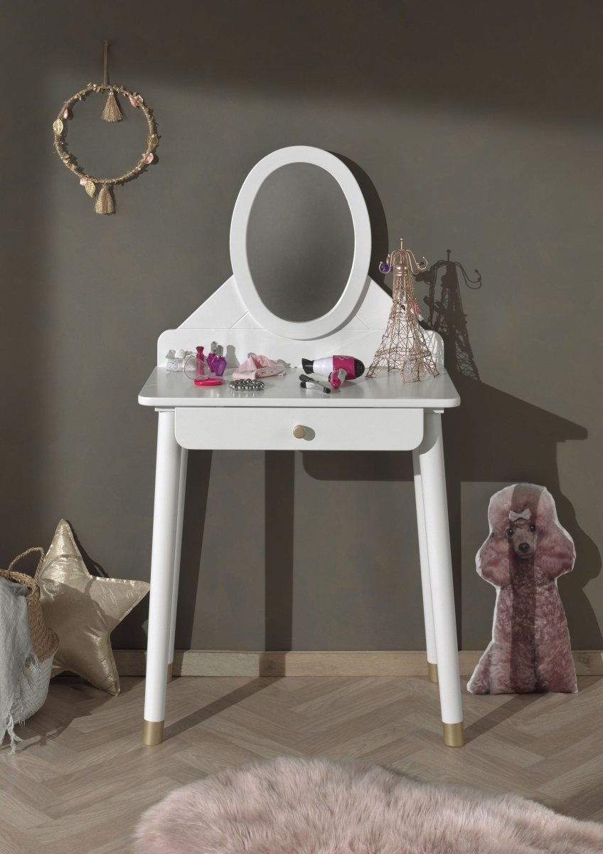 VIPACK - Coiffeuse BILLY Blanc Satiné