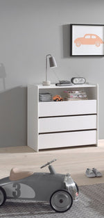 VIPACK - Commode KIDDY 3 Tirroirs Blanc