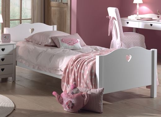 VIPACK - Lit AMORI 90 X 200 cm Blanc