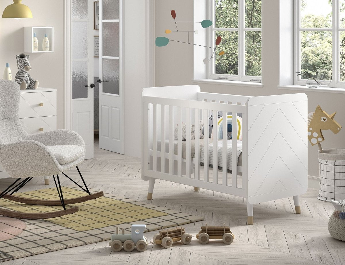 VIPACK - Lit Bébé BILLY 60x120cm Blanc Satiné