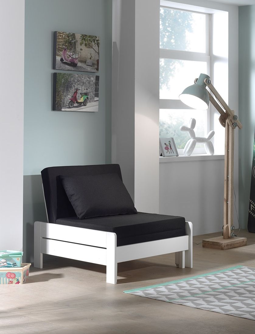 VIPACK - Lit Fauteuil PINO Blanc