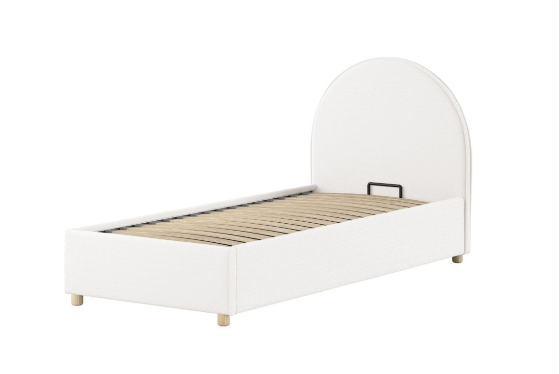 VIPACK - Lit LUNE Stockage 90 X 200 Cm Blanc