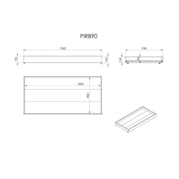 VIPACK - Lit Superposé (H 180cm) PINO 90 x 200 cm Naturel