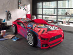 VIPACK-Lit Voiture Panther Power Rouge Avec Matelas 90x200 cm