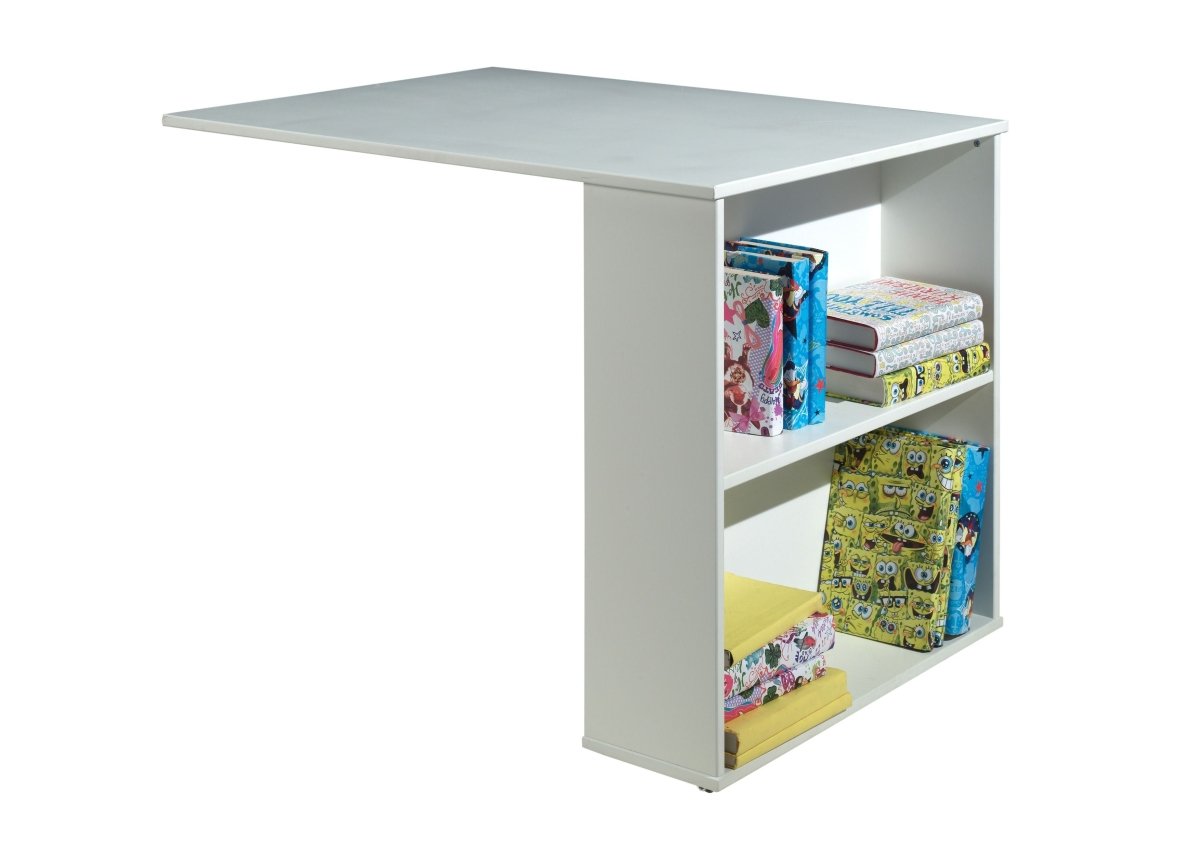 VIPACK - Lit Mi - Hauteur (H 115cm) PINO Avec Échelle 90 X 200 cm Blanc