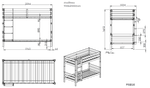 VIPACK - Lit Superposé (H 160xm) PINO 90 x 200 cm Naturel