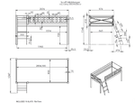 VIPACK - Lit Mezzanine Mi - Hauteur (H 115CM) SCOTT Avec Échelle 90 X 200 cm Blanc