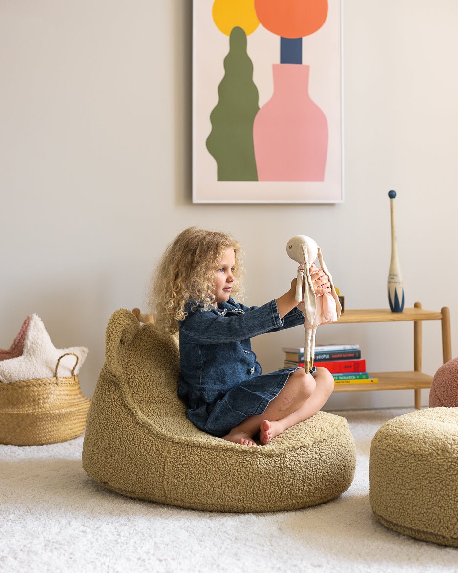 WIGIWAMA - Pouf Ours Molletonné - Matcha