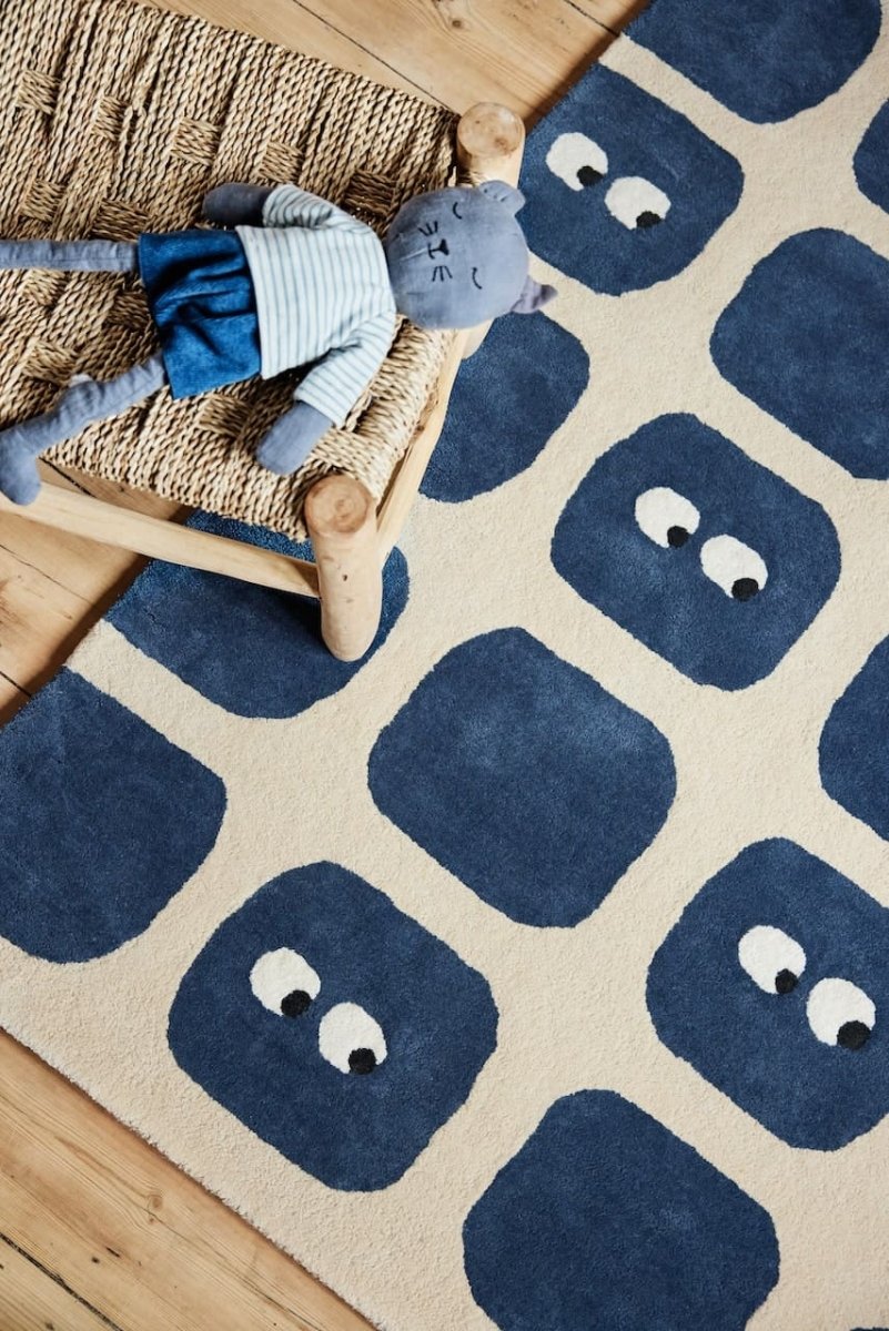 BLEUU - STUDIO - Tapis Enfant Bidules Marine 120 x 170 Cm