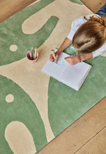 BLEUU - STUDIO - Tapis Enfant Elephant Vert 120 x 170 Cm