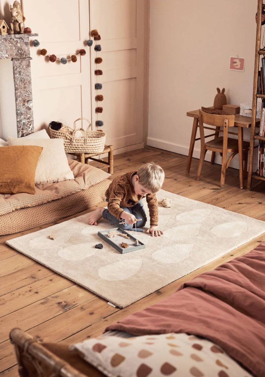 BLEUU - STUDIO - Tapis Enfant Forêt Beige 100 x 130 Cm
