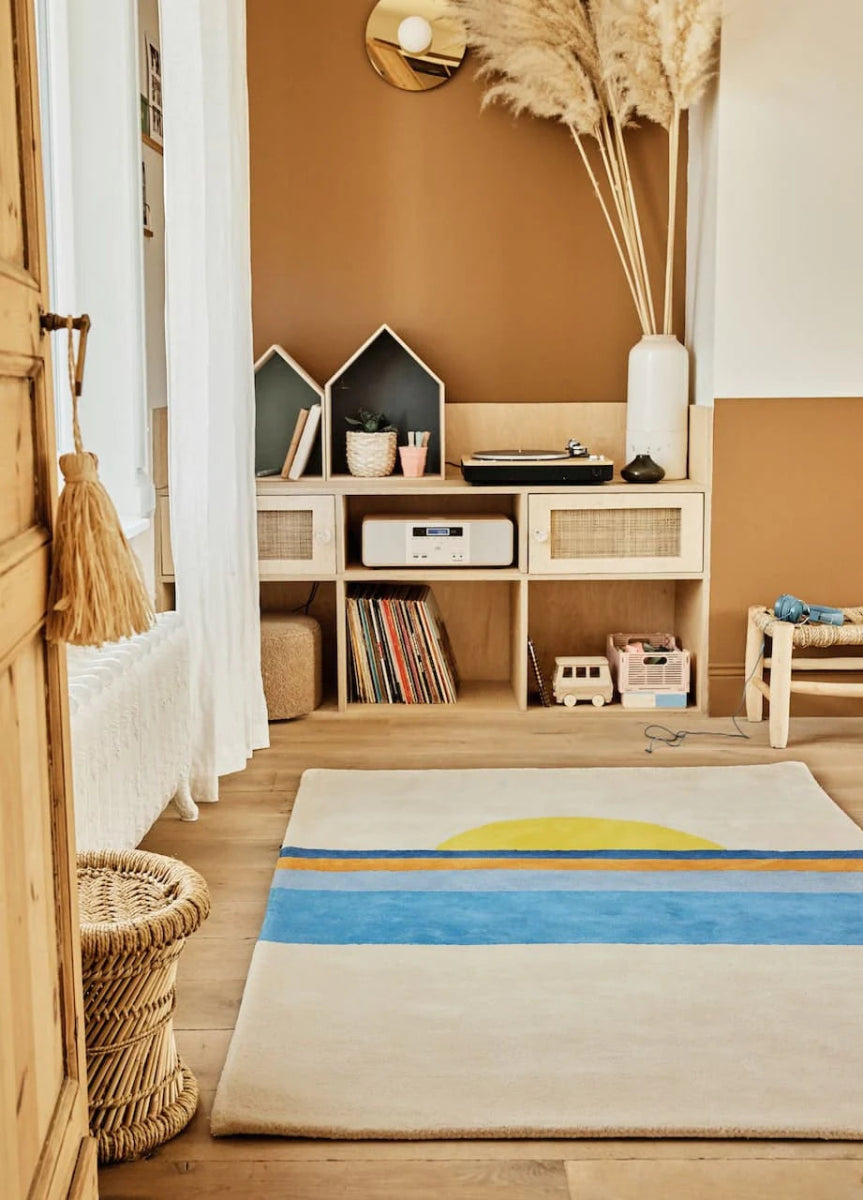 BLEUU - STUDIO - Tapis Enfant Sunset Bleu 100 x 130 Cm