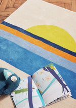 BLEUU - STUDIO - Tapis Enfant Sunset Bleu 100 x 130 Cm