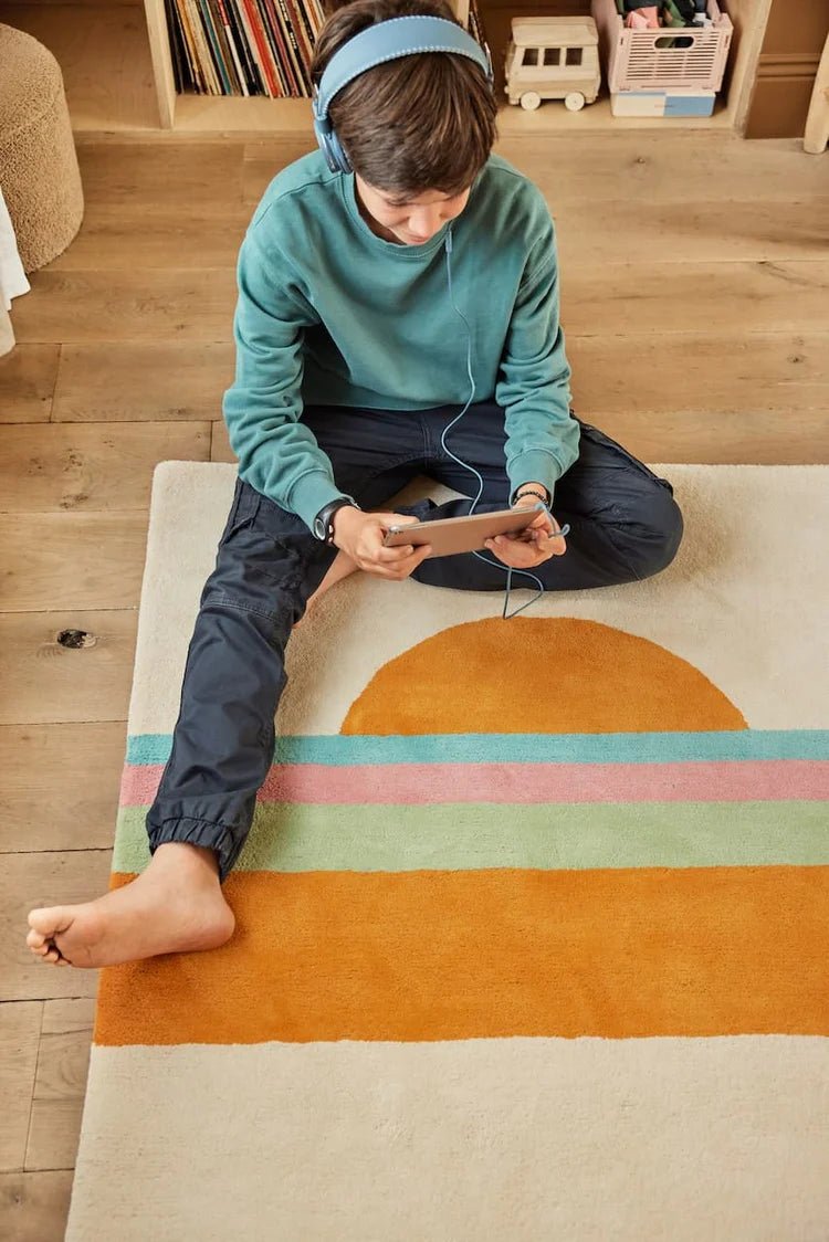 BLEUU - STUDIO - Tapis Enfant Sunset Orange 100 x 130 Cm