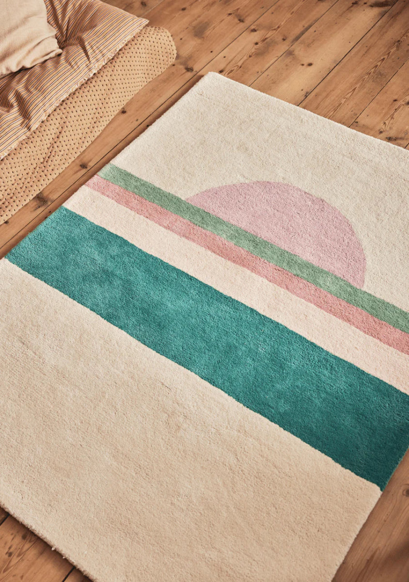 BLEUU - STUDIO - Tapis Enfant Sunset Rose/vert 120 x 170 Cm