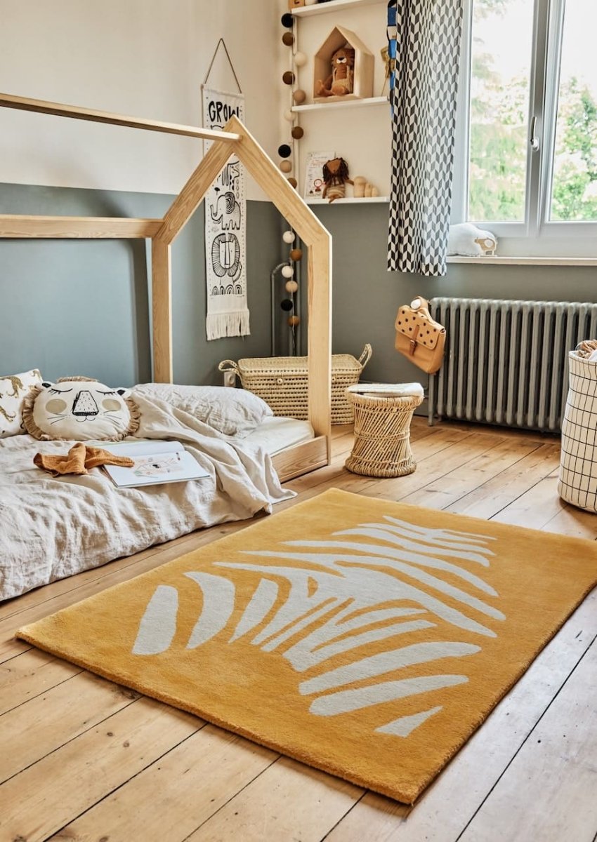 BLEUU - STUDIO - Tapis Enfant Zebre Abricot 100 x 130 Cm