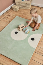 BLEUU - STUDIO - Tapis Enfant Zoeils Vert Pâle 100 x 130 Cm