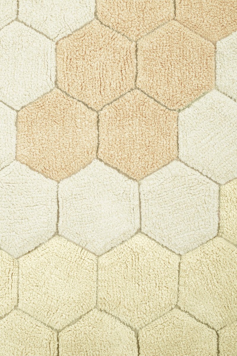 LORENA CANALS - Tapis Lavable Rond Nid D'abeille Doré