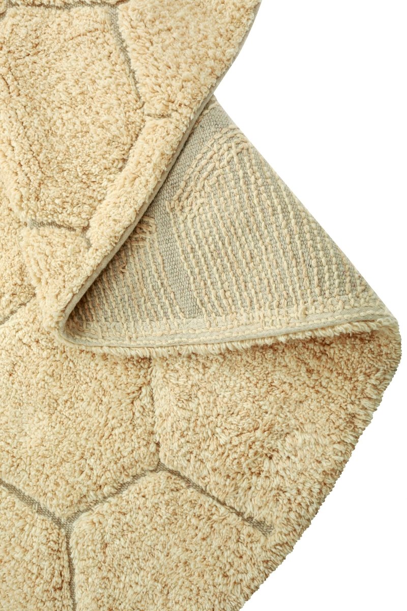 LORENA CANALS - Tapis Lavable Rond Nid D'abeille Doré