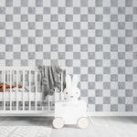 MUNKS & ME - Papier Peint Chambre Enfant à Motif Répété - À Carreaux Billys | Bleu