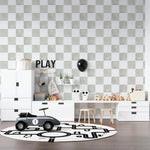 MUNKS & ME - Papier Peint Chambre Enfant à Motif Répété - À Carreaux Billys | Sage