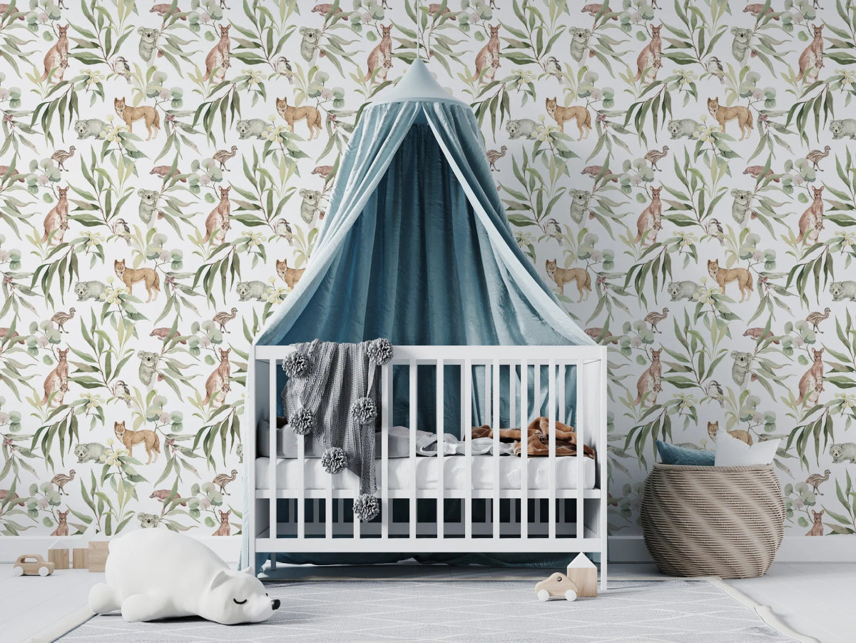 MUNKS & ME - Papier Peint Chambre Enfant à Motif Répété - Animal D'australie
