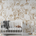 MUNKS & ME - Papier Peint Chambre Enfant à Motif Répété - Bébé Safari Animal - Sable