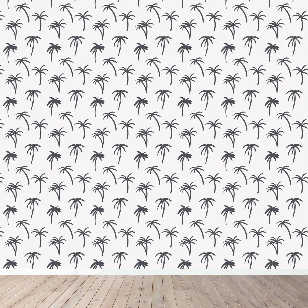 MUNKS & ME - Papier Peint Chambre Enfant à Motif Répété - De Palmier Tropical | Marine